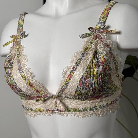 For Love & Lemons multicoloured floral lace bralette Size S - Picture 2 of 5